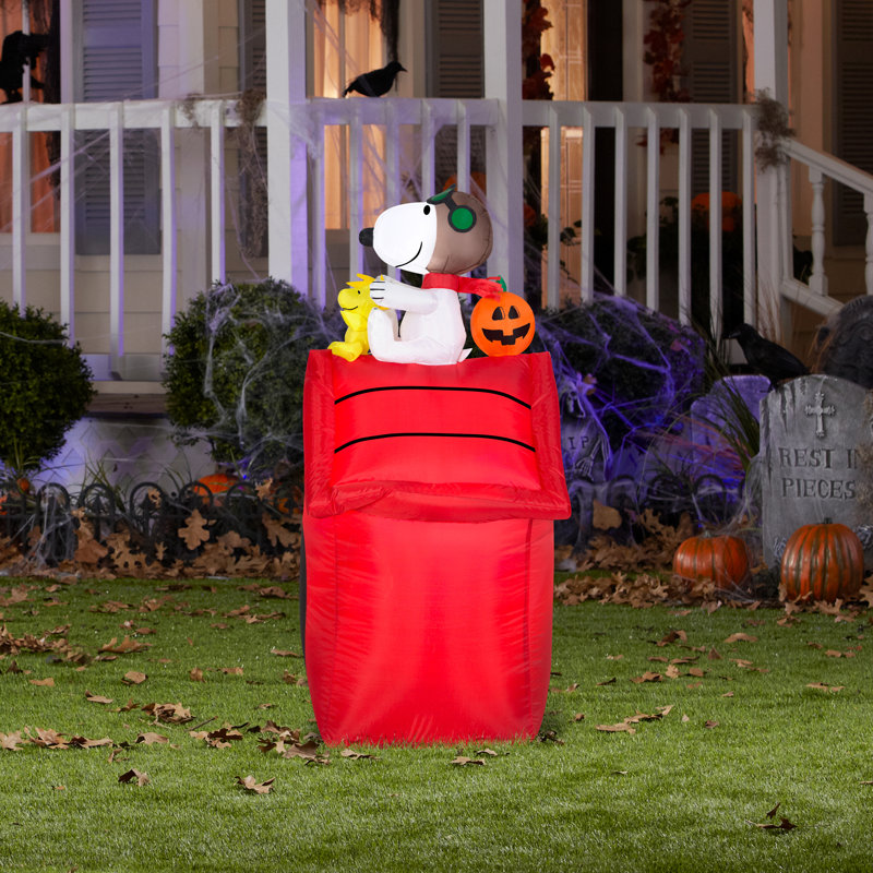 The Holiday Aisle Airblown Snoopy as Flying Ace on Dog House Inflatable
